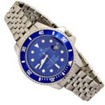 <br> ROLEX SUBMARINER TRENZADO BLUE Hombre . Color Plateado.