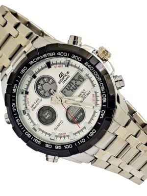 <br> CASIO EDIFICE TACHYMETER Hombre . Color Plateado .