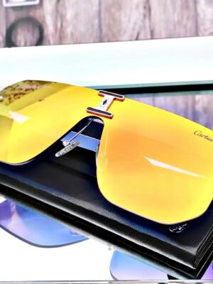 <br> CARTIER SUNGLASS REFLECTIVE C5913 Color amarillo-dorado