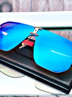 <br> CARTIER SUNGLASS REFLECTIVE C5913 Color azul-dorado