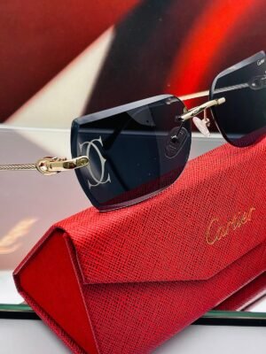 <br> CARTIER SUNGLASS ELEGANCE  Color Negro-Dorado