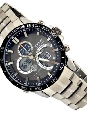 <br>SUMERGIBLE CASIO TACHYMETER Hombre. Color Plateado.