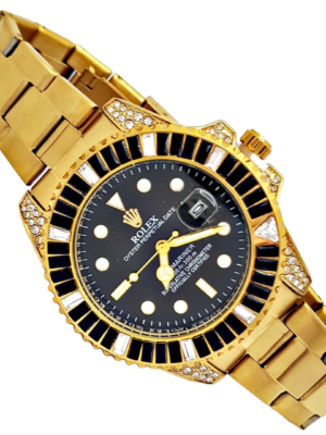 ROLEX SUBMARINER GEMAS. Reloj Hombre. Dorado Negro.