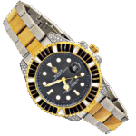 ROLEX SUBMARINER GEMAS. Reloj Hombre. Bicolor Negro.