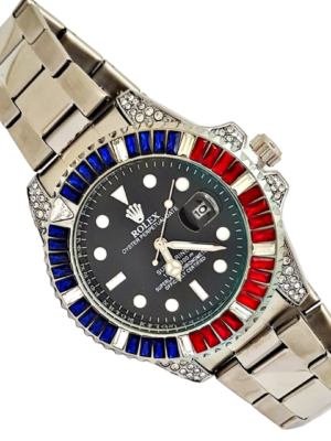 ROLEX SUBMARINER GEMAS. Reloj Hombre. Plateado Pepsi.