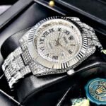 ROLEX CUBANO PLATEADO. Hombre. Números Romanos.