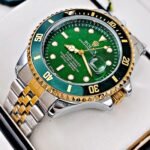 ROLEX SUBMARINER PULSO TRENZADO. Hombre. Bicolor Verde.