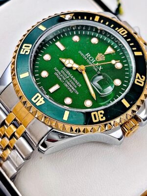 ROLEX SUBMARINER PULSO TRENZADO. Hombre. Bicolor Verde.