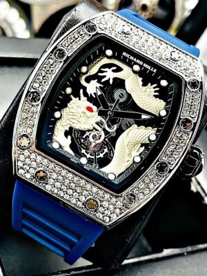 RICHARD MILLE MURANO DRAGON. Hombre. Plateado- Azul.