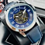 FOSSIL AUTOMATICO PULSO EN CUERO. Hombre. Azul.