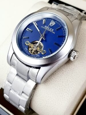 ROLEX AUTOMATICO TOURBILLON. Hombre. Plateado Azul.