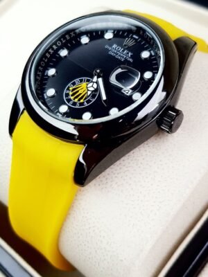 ROLEX CORONA SILICONA. Hombre. Color Amarillo.