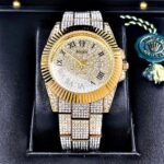 ROLEX CUBANO DORADO. Hombre. Números Romanos.