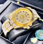 ROLEX CUBANO DORADO. Hombre. Números Romanos.