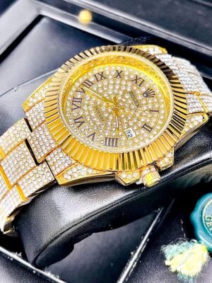 ROLEX CUBANO DORADO. Hombre. Números Romanos.
