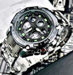 CASIO DOBLE HORA STYLE. Hombre. Plateado Verde.
