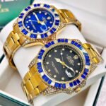 PAREJA ROLEX SUBMARINER GEMAS. Dorado Azul.