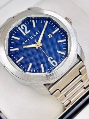 BVLGARI OCTO. Hombre. Plateado Azul.