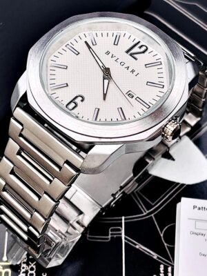 BVLGARI OCTO. Hombre. Plateado Blanco.