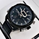 DIESEL DOBLE HORA CUERO. Hombre. Negro.