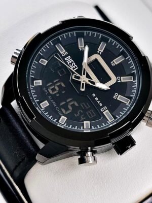 DIESEL DOBLE HORA CUERO. Hombre. Negro.