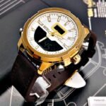 DIESEL DOBLE HORA CUERO. Hombre. Café Blanco.