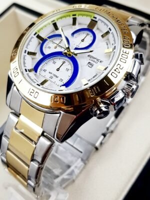 CASIO EDIFICE ALPHATURI. Hombre. Bicolor Blanco.
