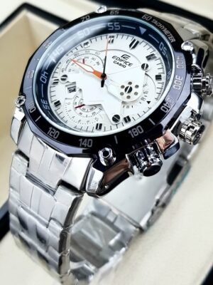 CASIO EDIFICE 550. Hombre. Plateado Blanco.