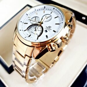 CASIO EDIFICE ALPHATURI. Hombre. Dorado Blanco.