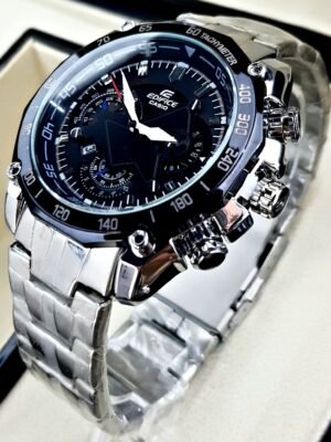 CASIO EDIFICE 550. Hombre. Plateado Negro.