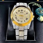 ROLEX CUBANO DORADO-PLATEADO. Hombre. Números Romanos.