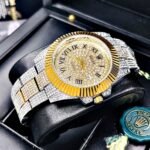 ROLEX CUBANO DORADO-PLATEADO. Hombre. Números Romanos.