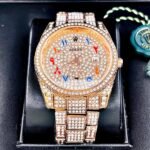 ROLEX CUBANO ORO ROSA. Hombre. Números Hebreos.