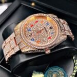 ROLEX CUBANO ORO ROSA. Hombre. Números Hebreos.