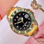 ROLEX SUBMARINER GEMAS. Mujer. Dorado Verde.