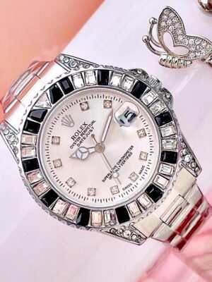 ROLEX SUBMARINER GEMAS. Mujer. Plateado Negro.