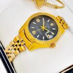 ROLEX PRESIDENCIAL. Mujer. Dorado Fondo Negro.