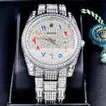 ROLEX CUBANO PLATEADO. Hombre. Números Hebreos.