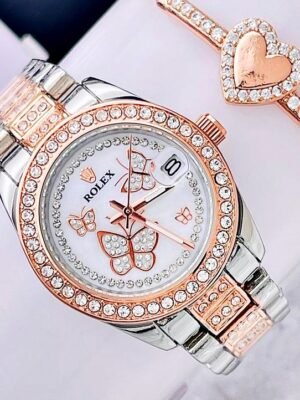 ROLEX BUTTERFLY. Mujer. Oro Rosa Plateado.