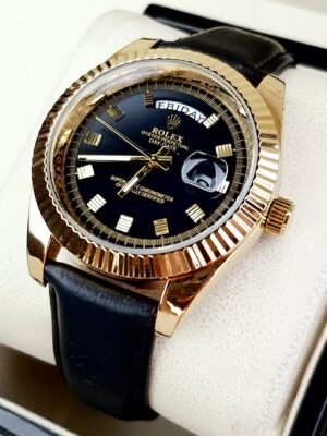 ROLEX PRESIDENCIAL. PULSO EN CUERO. Hombre. Color Negro.
