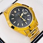 ROLEX STETIC. Hombre. Dorado Fondo Negro.