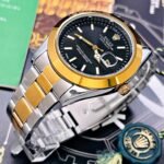 ROLEX STETIC. Hombre. Dorado Fondo Negro.