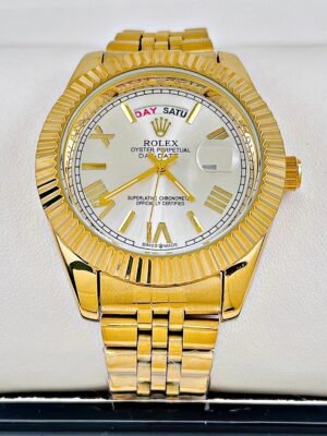ROLEX PRESIDENCIAL NUMEROS ROMANOS. Hombre. Dorado Fondo Blanco.